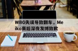 亚博体育-WBG失误导致翻车，Meiko赛后深夜发博致歉